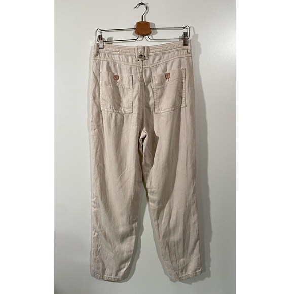 Anthropologie Retro Tapered Straight Jeans in Cream Size 28 Tencell Cotton Blend - Picture 3 of 9